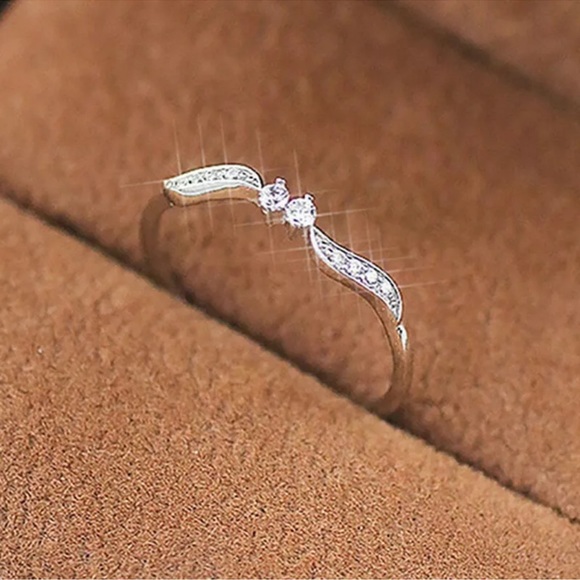 Jewelry - Cute  Silver Rings for Women Simple Women Cubic Zirconia